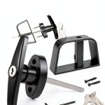 Natasher Black Metal Shed Lock Key Lock Modern Style-0