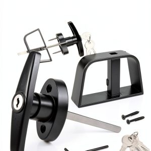 Natasher Black Metal Shed Lock Key Lock Modern Style-0