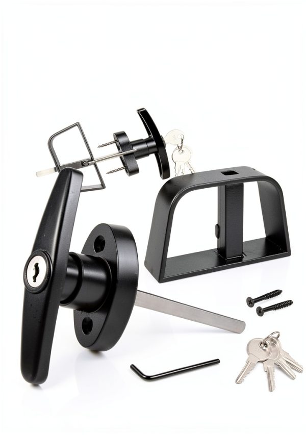 Natasher Black Metal Shed Lock Key Lock Modern Style-0