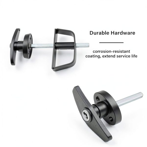 WRINGKIT Shed Door Latch Kit Black Powder Coated Security-3