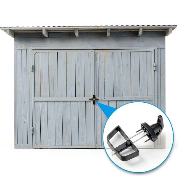 Yaocom T-Handle Shed Door Lock Black Carbon Steel Adjustable-5