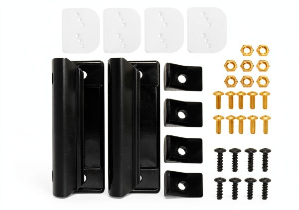 Stufool DK100-A Shed Door Full Kit Plastic Black Hardware-0