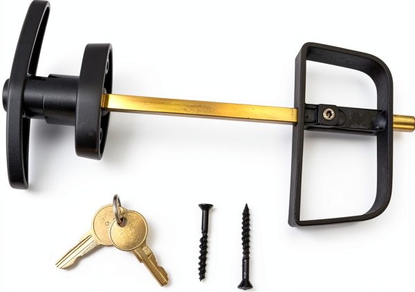 Shed Windows and More Black PVC Key Lock Outdoor Security-0