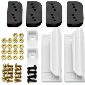 Xinafan Shed Door Hardware Kit Metal White-Black DK100-A-0