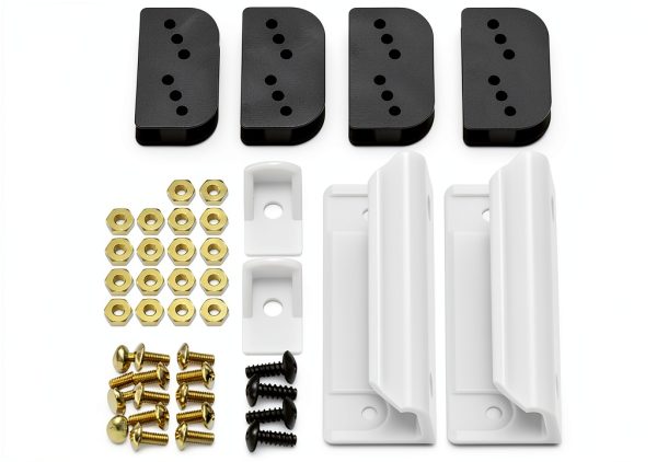 Xinafan Shed Door Hardware Kit Metal White-Black DK100-A-0