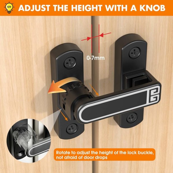 Lipshome Barn Door Lock Zinc Anti-Bump Modern Home Security-1