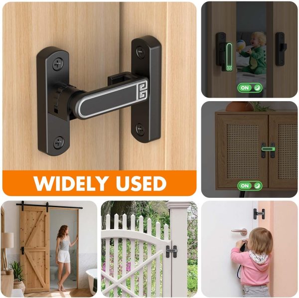 Lipshome Barn Door Lock Zinc Anti-Bump Modern Home Security-6