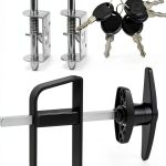 Hurrikom Shed Door Latch Kit Steel T Handle Lock Hardware-0