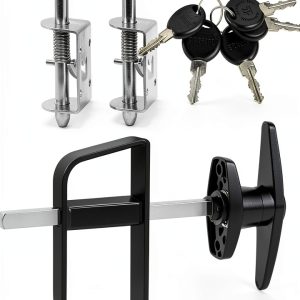 Hurrikom Shed Door Latch Kit Steel T Handle Lock Hardware-0