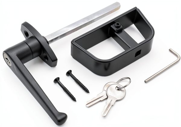 Yaegoo Shed Door Lock Black Zinc Alloy Easy Install Kit-1
