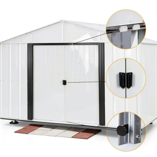 EAORBD Shed Door Hardware Kit Metal Plastic Black White-3