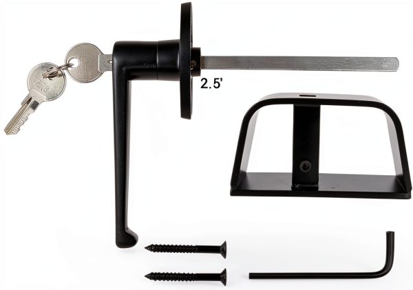 LEPOINT Shed Door Lock Kit Heavy Duty L Handle Zinc Plated-5