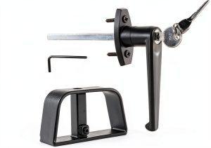 Yaegoo Shed Door Lock Black Zinc Alloy Easy Install Kit-0