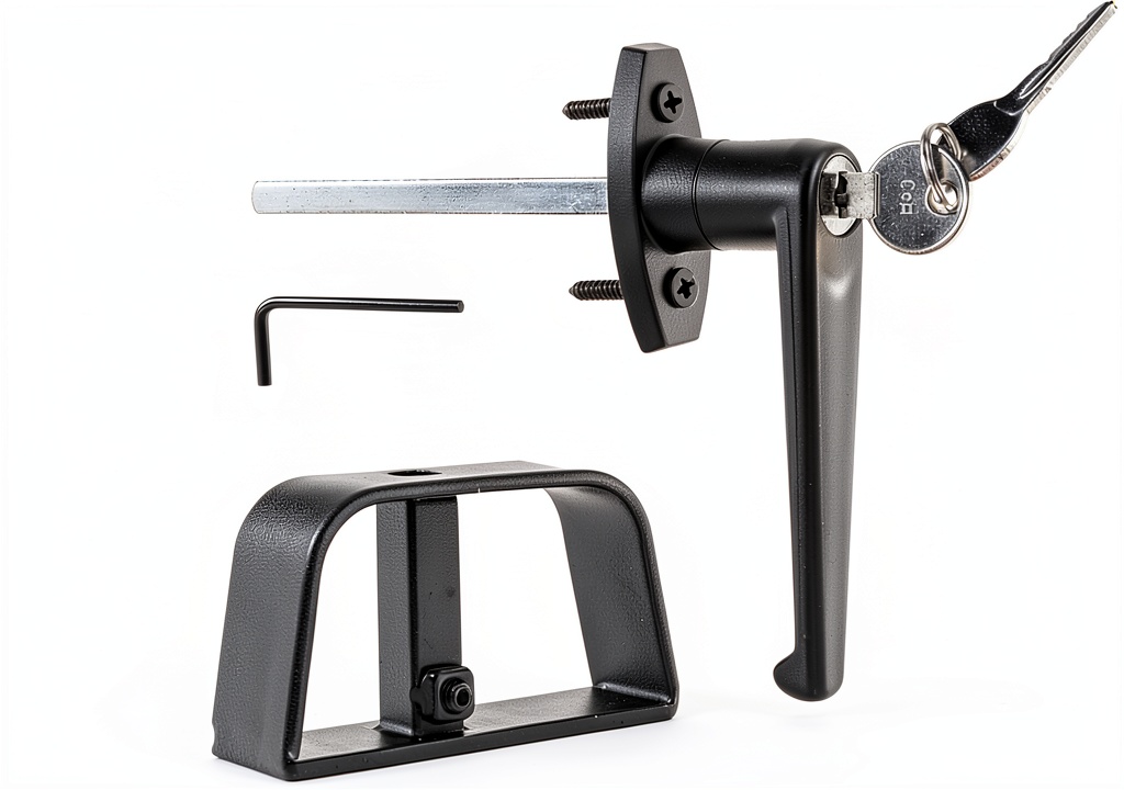 Installing Yaegoo Shed Door Lock Black Zinc Alloy Easy Install Kit on a wooden shed door