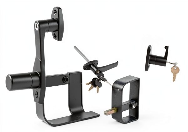 Hurrikom Shed Door T-Handle Lock Kit Metal Security Hardware-3