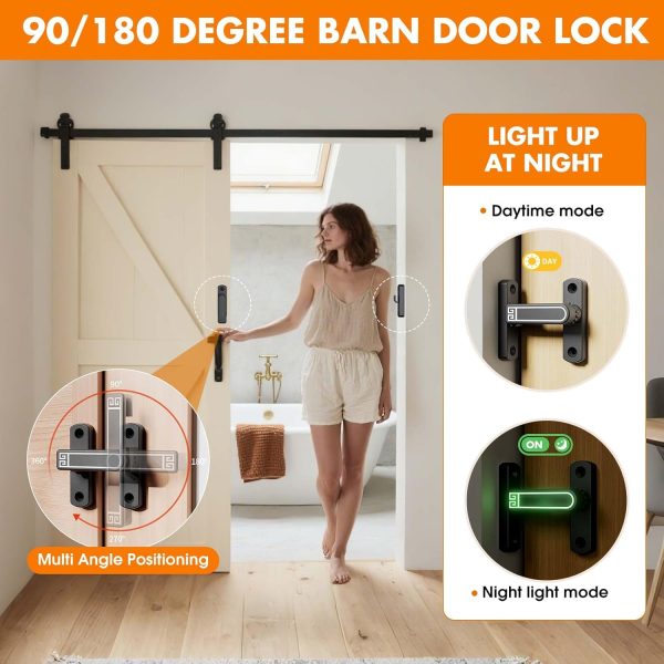 Lipshome Barn Door Lock Zinc Anti-Bump Modern Home Security-2