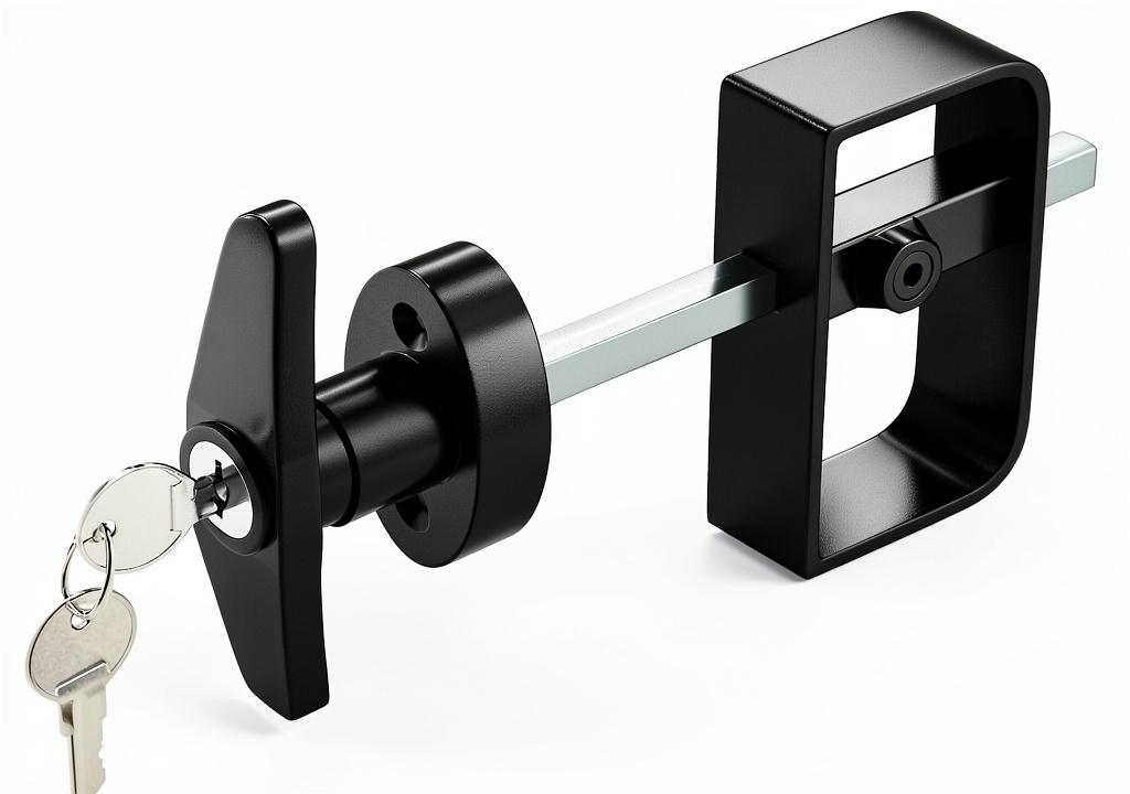 KABMOZ shed door lock installed on a wooden shed door
