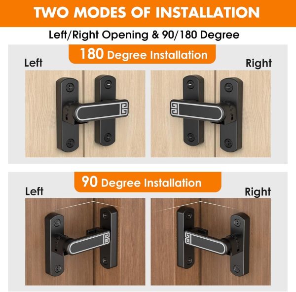 Lipshome Barn Door Lock Zinc Anti-Bump Modern Home Security-4