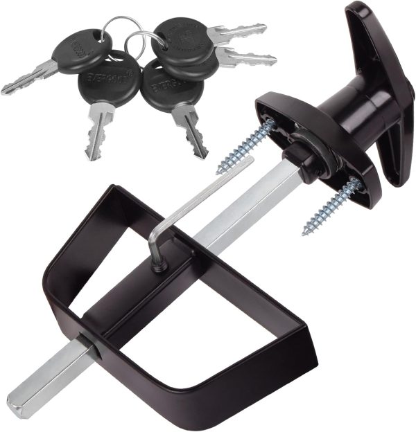 BTEOBFY Shed Door Lock Adjustable Steel T Handle 5 Keys-0