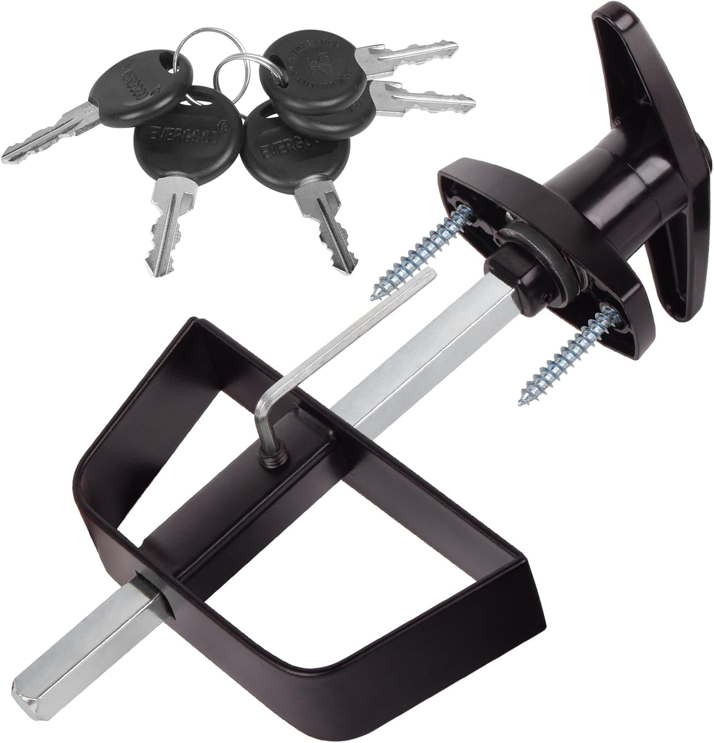 BTEOBFY shed door lock installed on a wooden shed door