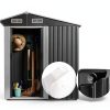 EAORBD Shed Door Hardware Kit Metal Plastic Black White-4