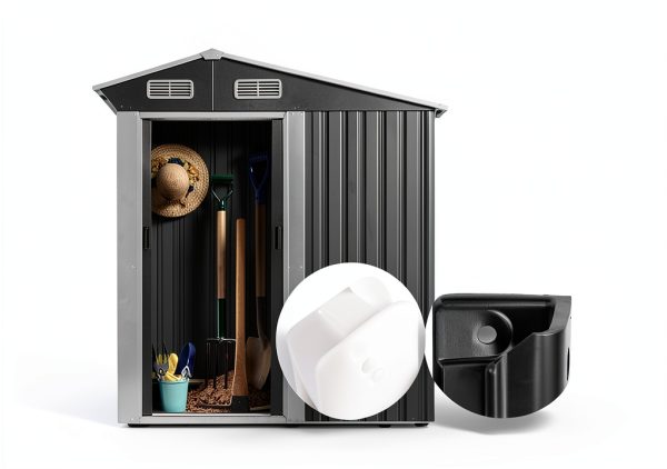 EAORBD Shed Door Hardware Kit Metal Plastic Black White-4