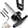 Natasher Black Metal Shed Lock Key Lock Modern Style-1