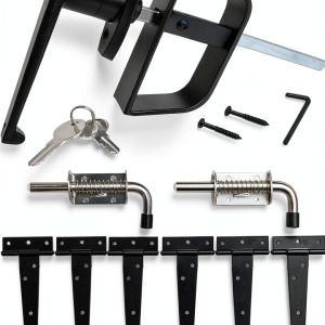 EWONICE Shed Door Hardware Black Powder Coated Stainless-0