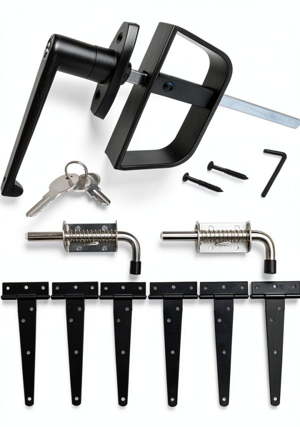EWONICE Shed Door Hardware Black Powder Coated Stainless-0
