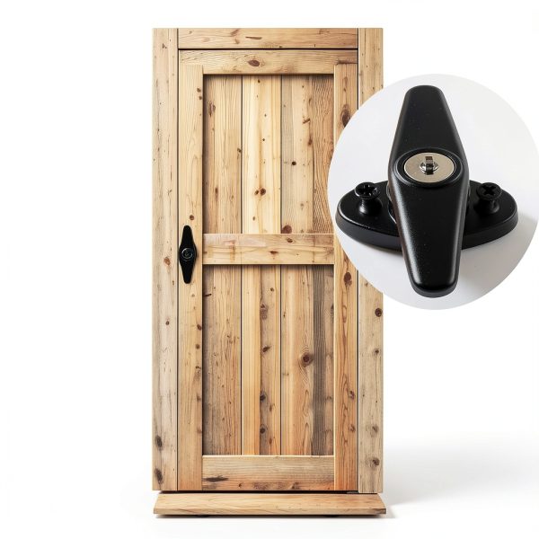 Nuoyunova Shed Door Latch T-Handle Lock Kit Zinc Alloy-3