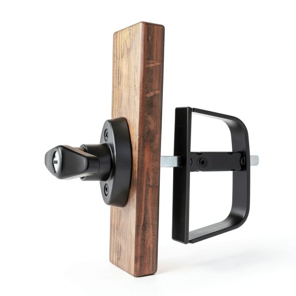 Yaocom T-Handle Shed Door Lock Black Carbon Steel Adjustable-4