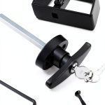 Bueyfolt Key Lock Shed Door Hardware Modern Black T Shape-0