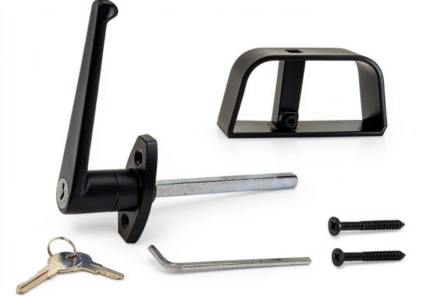 LEPOINT Shed Door Lock Kit Heavy Duty L Handle Zinc Plated-1