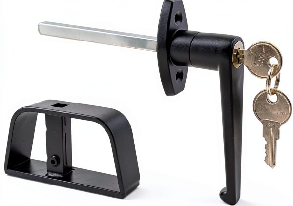 LEPOINT Shed Door Lock Kit Heavy Duty L Handle Zinc Plated-2