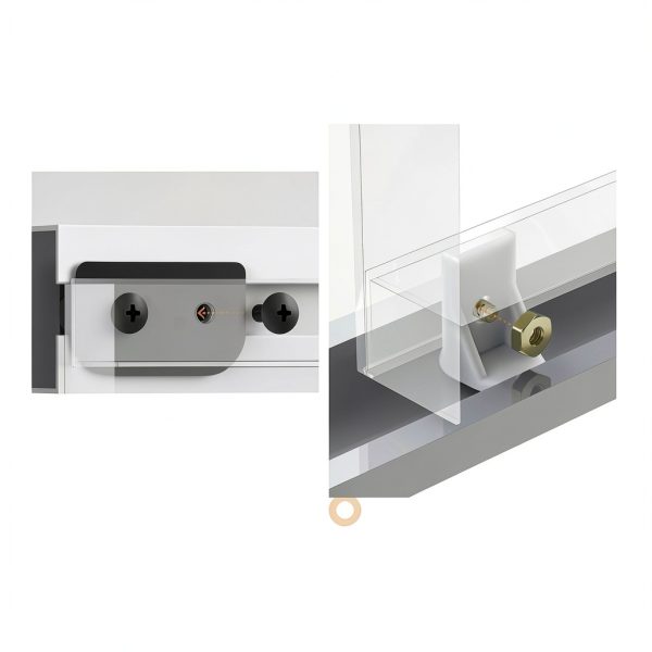 Xinafan Shed Door Hardware Kit Metal White-Black DK100-A-4