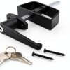 EWONICE Shed Door L Handle Zinc Black Powder Coated Lock-0