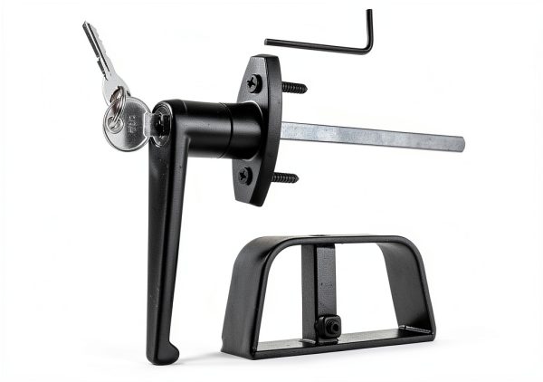 Yaegoo Shed Door Lock Black Zinc Alloy Easy Install Kit-6