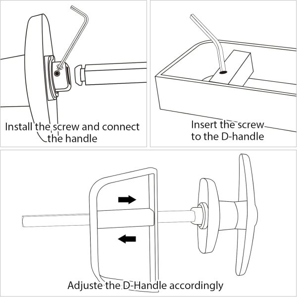 BTEOBFY Shed Door Lock Adjustable Steel T Handle 5 Keys-5