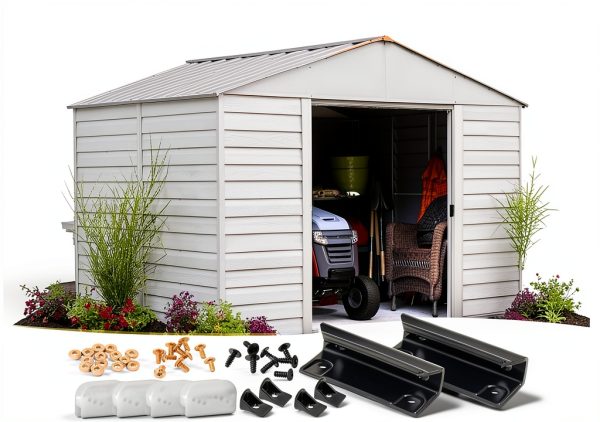 EAORBD Shed Door Hardware Kit Metal Plastic Black White-6