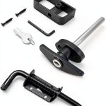 Nuoyunova Shed Door Latch T-Handle Lock Kit Zinc Alloy-0