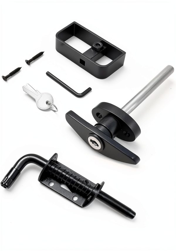 Nuoyunova Shed Door Latch T-Handle Lock Kit Zinc Alloy-0