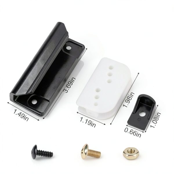 EAORBD Shed Door Hardware Kit Metal Plastic Black White-1