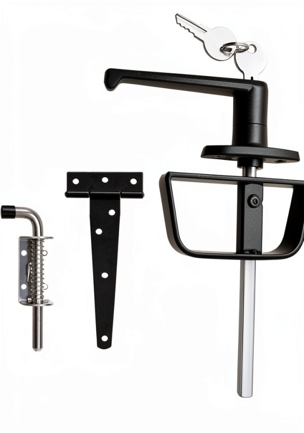 EWONICE Shed Door Hardware Black Powder Coated Stainless-2