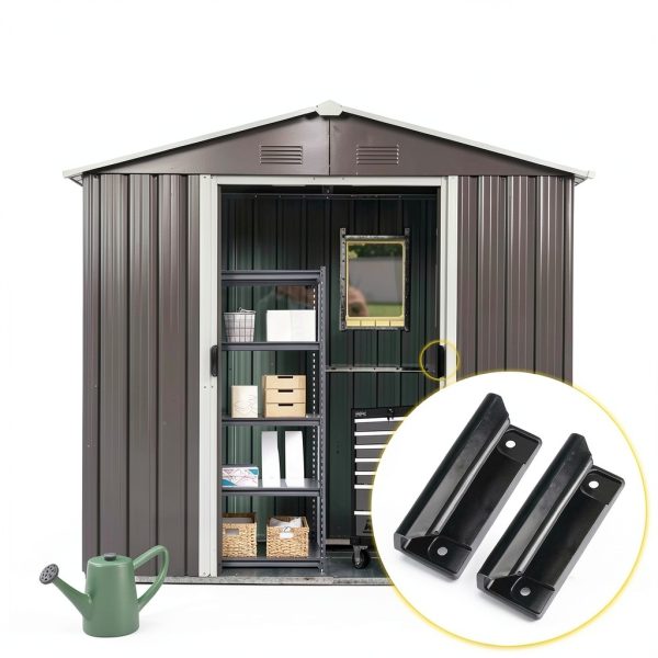 EAORBD Shed Door Hardware Kit Metal Plastic Black White-5