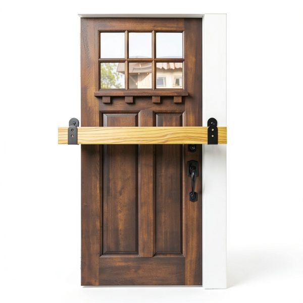 DOMUEN Door Barricade Brackets Heavy Duty Steel Home-3