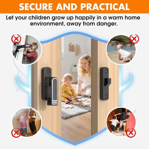 Lipshome Barn Door Lock Zinc Anti-Bump Modern Home Security-5