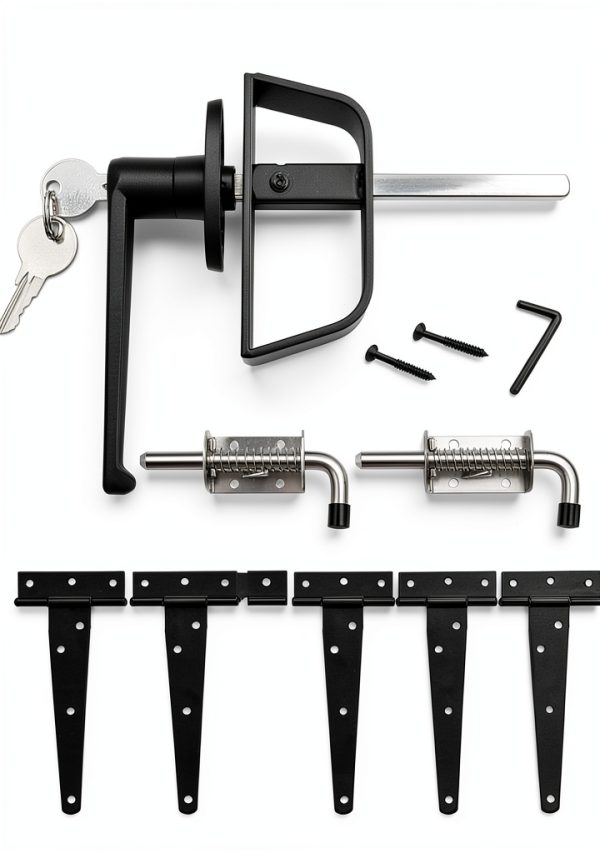 EWONICE Shed Door Hardware Black Powder Coated Stainless-1