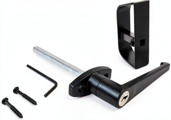 LEPOINT Shed Door Lock Kit Heavy Duty L Handle Zinc Plated-3