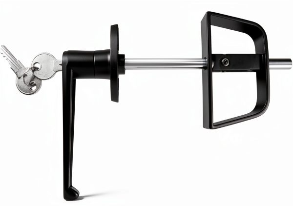 EWONICE Shed Door L Handle Zinc Black Powder Coated Lock-1