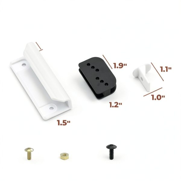 Xinafan Shed Door Hardware Kit Metal White-Black DK100-A-1